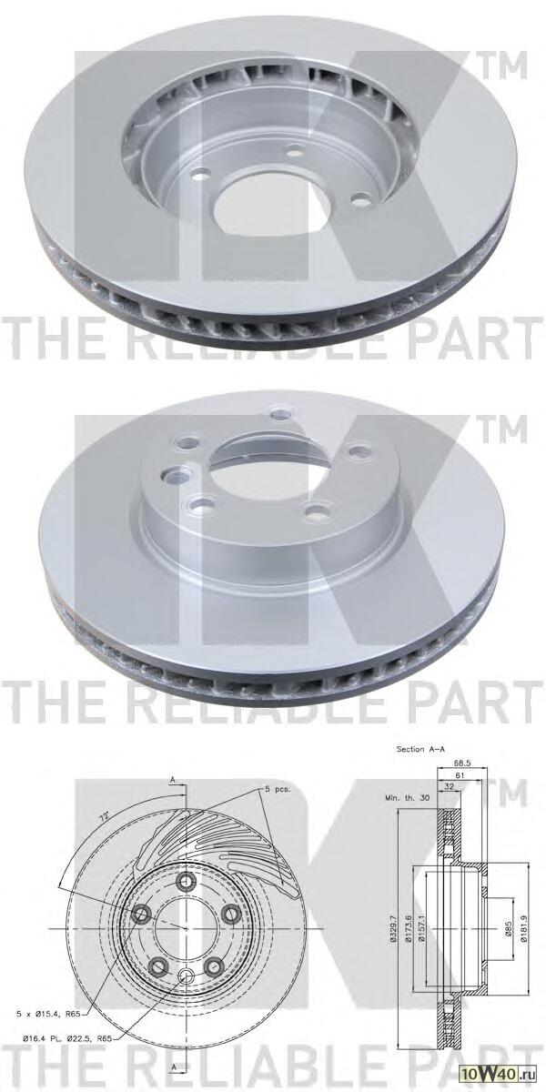 диск тормозной с антикорозийным покрытием porche cayenne VW touareg 02-