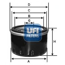 UFI 2356500 (1230A040 / 1321800010 / A1321800010) фильтр масляный накручивающийся легковой smart