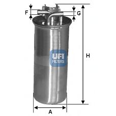 UFI 24.001.00 (4F0127435 / 4F0127435A) фильтр топливный дизельный Audi (Ауди) a6 II (4f) 2.7 / 3.0tdi 04-08 24.001.00