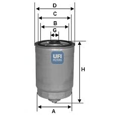 UFI 24.350.00 (02934634 / 04114220 / 1137381) фильтр топливный, дизель
