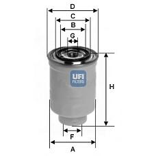 UFI 24.443.00 (319222E900 / 319223A810 / 319223A850) фильтр топливный