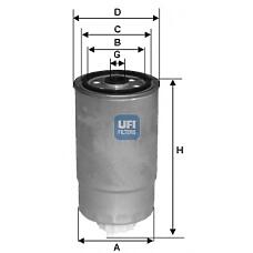 UFI 24h2o05 (190694 / 77362258 / 190693) фильтр топливный с в / отстойником