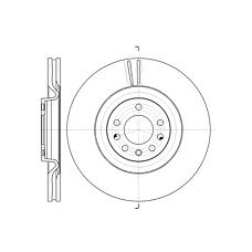 REMSA 61487.10 (569154 / 93188445) диск тормозной передний вентилир.\ Opel (Опель) vectra 2.8 v6 05>