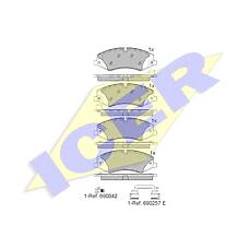 ICER 181957-203 (LR021253 / LR026220 / LR026221) колодки торм.диск. lr range rover sport Discovery (Дискавери) 09-