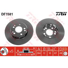 TRW DF1581 (010142104011 / 0155212007 / 08475034) диск тормозной