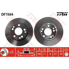 TRW DF1584 (2014210812 / 2014211212 / A2014210812) диск тормозной