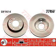 TRW DF1614 (569039 / 90271134 / 90223919) диск тормозной пер вент Opel (Опель) omega