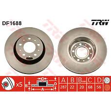 TRW df1688 (1329765 / 1359020 / 1359908)  диск торм передн