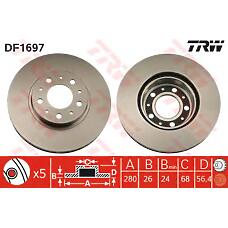 TRW DF1697 (3516567 / 35165679 / 561512J) тормозной диск