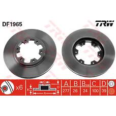 TRW DF1965 (0986 / 4020631G01 / 4020631G00) диск тормозной передний\ Nissan (Ниссан) Terrano (Терано) 2.4-2.7td 87>