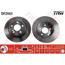 TRW DF2563 (0986 / 2104230412 / 2104230912) диск тормозной задний\mb w202 / w203 / w210 2.0-3.0td 85>