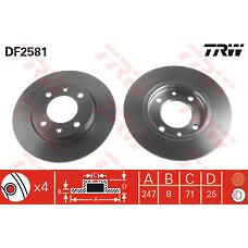 TRW DF2581 (012642121148 / 08533410 / 08557310) диск тормозной | зад |