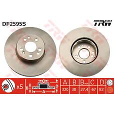 TRW DF2595S (015 / 0155212021 / 0155212021PD) диск тормозной | перед |