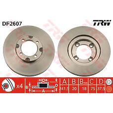 TRW DF2607 (GJ963325XA / 561565J) диск тормозной передний\ Mazda (Мазда) 626 1.8 / 2.0d 87-92