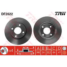TRW DF2622 (5026784 / 4070865 / 93BX1125AC) диск тормозной