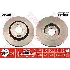 TRW df2631 (010506121244 / 0239 / 0735093) диск торм передн