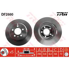 TRW DF2660 (2717940 / 271794 / 31262099) диск тормозной задний\ Volvo (Вольво) 850 / s70 / v70 2.0 / 2.3 / 2.8 / 2.4td 91-05