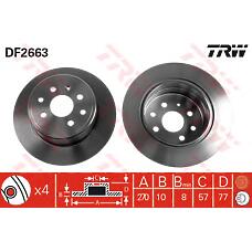 TRW DF2663 (569102 / 90297932 / 561589J) диск тормозной