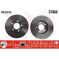 TRW DF2678 (5028281 / 6191064 / 4071714) диск тормозной передний\ Chrysler (Крайслер) Voyager (Вояджер) 2.4-3.8 / 2.5td 90>