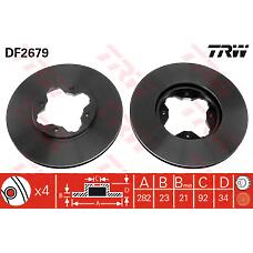 TRW DF2679 (45251SM4G02 / 45251SN7E50 / GBD90837) диск тормозной передний\ Honda (Хонда) accord, rover 600 1.8-2.2 90>