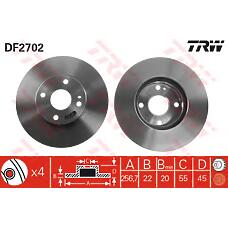 TRW DF2702 (BB7E3325XA / BR743325X / BB7E3325XD) диск тормозной передний\ Mazda (Мазда) 323 1.6 / 1.8 / 2.0d 89>
