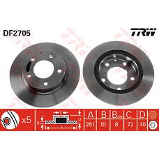 TRW DF2705 (0986 / GA3Y26251 / GA5Y26251) диск тормозной