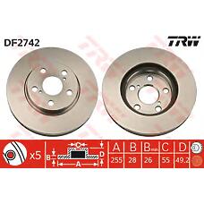 TRW df2742 (09584520 / 09674210 / 0986478858) диск торм передн