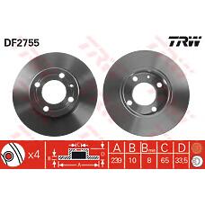 TRW DF2755 (010406100030 / 0234 / 0735199) тормозной диск