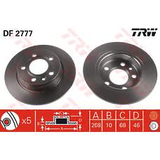 TRW DF2777 (086 / 08693510 / 0986478421) диск торм.зад.VW Sharan (Шаран) 96=>