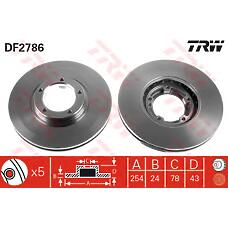 TRW df2786 (5029815 / 5209815 / 95VX1125AA) диск торм передн