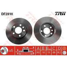 TRW DF2810 (701615301G / 230484 / 301FP108) диск тормозной передний\ VW t4 96>