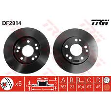 TRW DF2814 (2014211312 / 2014211512 / A2014211512) диск тормозной передний\ mb w201 2.3 / 2.6 / 2.5td 86-93