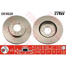 TRW DF4028 (45251SP0000 / 45251S2HN00 / 45251SZ3000) диск тормозной передний\ Honda (Хонда) cr-v / Prelude (Прелюд) 2.0-2.3 94>