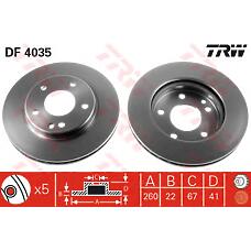 TRW DF4035 (1684210212 / 1684210812 / 230469) тормозной диск