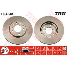TRW DF4048 (0569060 / 09117678 / 09762910) диск тормозной передний\ Opel (Опель) Astra (Астра) 1.6-2.2td 97>