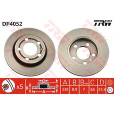 TRW df4052 (1J0615601D / 921 / 562177) диск торм задн