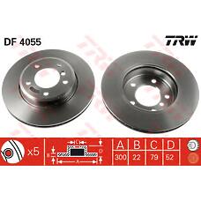 TRW DF4055 (0834044 / 09770110 / 09770111) диск торм.пер.BMW (БМВ) 3 318i 01-05