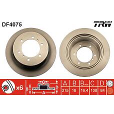 TRW DF4075 (MB618797 / RN1 / 230464) диск тормозной задний\ Mitsubishi (Мицубиси) Pajero (Паджеро) 2.4-3.5 91>