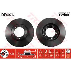 TRW DF4076 (MB895464) диск торм.  () h-1 / Starex (Старекс) перед. вент. . 1 шт (min 2 шт)