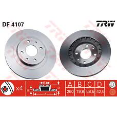TRW DF4107 (0986479346 / 0986479980 / 0986479R74) диск тормозной передн lada: 110 95-, 111 95-, 112 95-