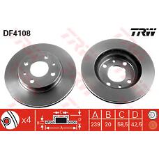 TRW DF4108 (21103501070 / 1815 / 263) диск тормозной передний\ Lada (Лада) 110 / 111 / 112 1.5 95>