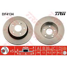 TRW DF4134 (2104230512) диск тормозной задний\ mb w210 2.0-3.2cdi 93-03