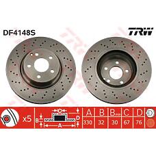 TRW DF4148S (2204210812 / 2204212512 / A2204212512) диск тормозной передний\ mb w220 4.3-4.0cdi 98>