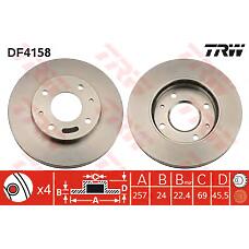 TRW DF4158 (5171228300 / 517123C000 / 5171238100) диск тормозной передний\  () lantra / Sonata (Соната) 1.6-2.5 / 1.9d 95-01