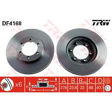 TRW DF4168 (0986478967 / 09900040 / 09A33010) тормозной диск