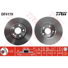 TRW DF4179 (012542121191 / 0986418743 / 0986478743) диск тормозной к т