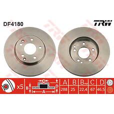 TRW DF4180 (0155212028 / 0155212035 / 0155212035PD) диск тормозной передний\ mb w202 / w203 / w210 2.0-3.0d 95>