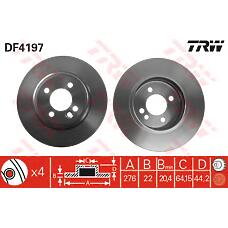 TRW DF4197 (34111502891 / 34116774984) диск тормозной передний\ rover Mini (Мини) one / cooper 1.6 / 1.4d 01>