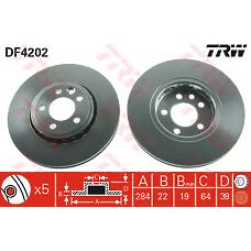 TRW DF4202 (GBD90844 / SDB100940 / SDB000880) диск тормозной передний\ rover 75 1.8-2.5 / 2.0td 99>