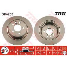 TRW DF4203 (230644 / 562166J / DF4203) тормозной диск